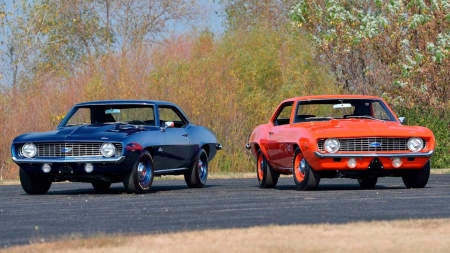  Two is always better than one when it comes to pony cars - Muscle, Dk Blue, Classic, Orange, GM