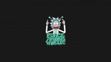 Rick and Morty - cartoon, illustration, gray background, titles, rick and morty, typography