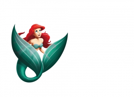 Ariel - tail, ariel, redhead, summer, child, fantasy, white, siren, blue, fish, disney, little mermaid