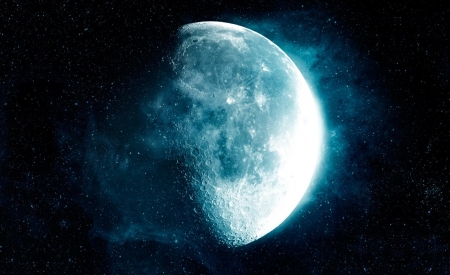 Moon - space, moon, fantasy, cosmos, planet, luna