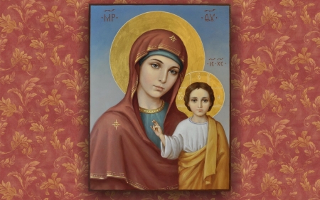 Mary with Jesus - jesus, child, icon, virgin, mary