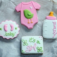 Pink And White Baby Shower Cookies