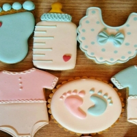 Twins Boy and Girl Shower Cookies