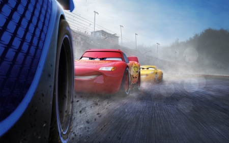 cars 3 - race, macqueen, cars, track, lightning