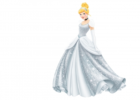 Cinderella - white, princess, girl, cinderella, disney, child, fantasy, dress