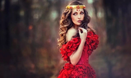 Beauty - woman, olga boyko, girl, red, dress, model