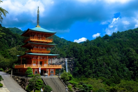 Pagoda - Asia, Beautiful, Pagoda, Forest, Architecture, Green, Colorful, Forext, Old