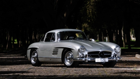 1955-Mercedes-Benz-300SL-Gullwing - Silver, 1955, Benz, Classic