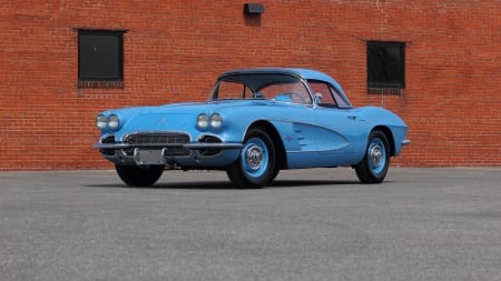 1961-Chevrolet-Corvette-Convertible - Muscle, GM, Blue, Classic