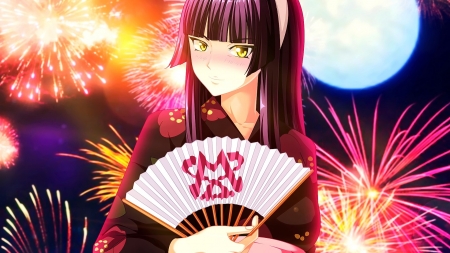 Fireworks - Fireworks, Anime, White, Women