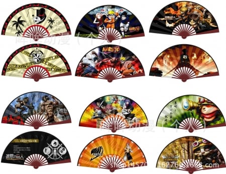 Japanese Anime Cartoon Hand Fans - Beautiful, Colorful, Women, Men, Fans, Hand