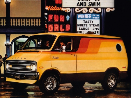 classic dodge - street, van, sign, dodge