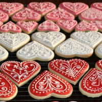 Red White And Pink Heart Cookies