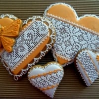 Fancy Heart Gingerbread Cookies