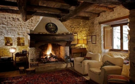 By Fireplace - house, fireplace, furniture, interior, home, living room