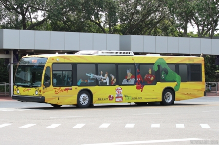 disney bus wrap - bus, disney, tree, building