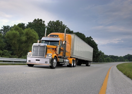 western star - western, star, truck, grass, trailer