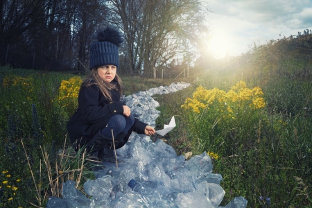 Living in a plastic world - plastic, world, girl, john wilhelm, situation, copil, child