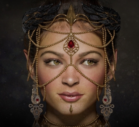 Naraya - fantasy, queen, digital, girl, face, ruslan pronin, jewel, luminos