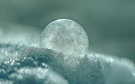 Ice ball - ice, white, winter, blue, ball, iarna