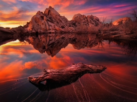 Evening Sky - Mountains, River, Stones, Lake, Sky