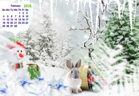 February - cold, seasons, winter, nature