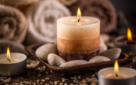 Spa background - spa, stones, towels, candles