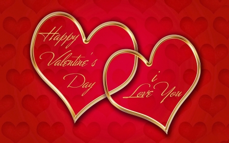 Happy Valentine's Day - Happy Valentines Day, red, Valentines Day, gold, Valentines, love, hearts