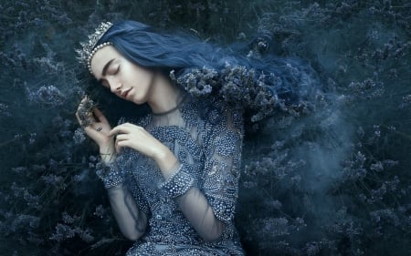 Princess - blue, woman, model, girl, princess, bella kotak