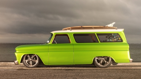 1966 lime crush suburban - wallpaper, windows, desktop, 1966 lime crush suburban