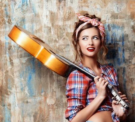 Beauty - guitar, instrument, woman, model, girl