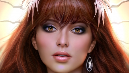 Beauty - face, redhead, girl, luminos, lana solaris, portrait, frumusete, fantasy