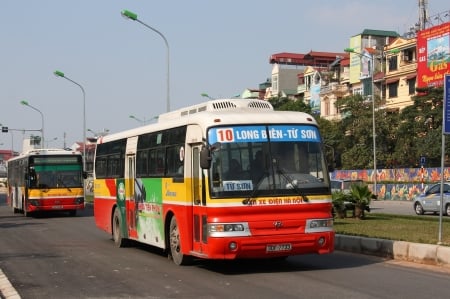 hyundai thaco - bus, thaco, hyundai, street