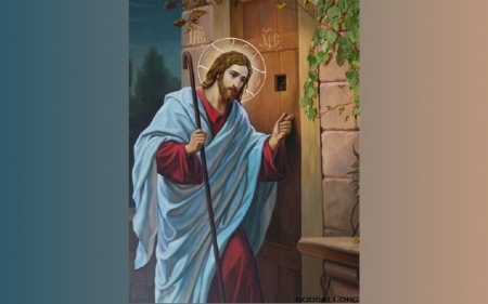 Jesus Knocking - icon, door, knocking, Jesus