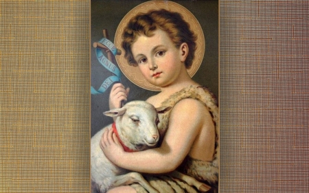 John Baptist as Boy - boy, Baptist, christianity, lamb, John