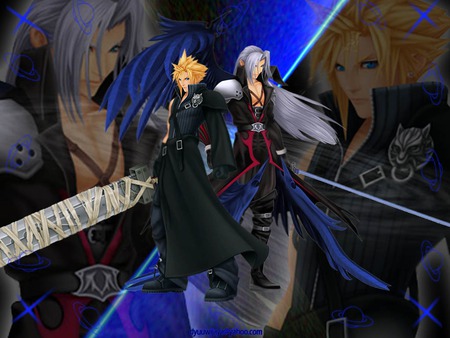 Cloud and Sephiroth - cloud, final fantasy vii, kingdom hearts, sephiroth