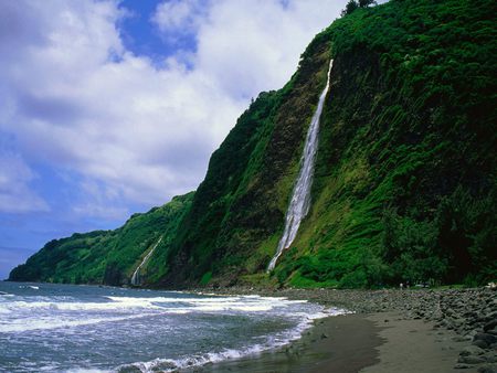 wonderful landscape - waterfalls, mountain