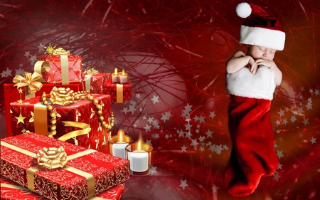 I´m next Santa - pretty, presents, santa clause, widescreen, face, xmas, beautiful, present, cool, sweet, baby, christmas, sock, santa, newborn, digital, cute, gift