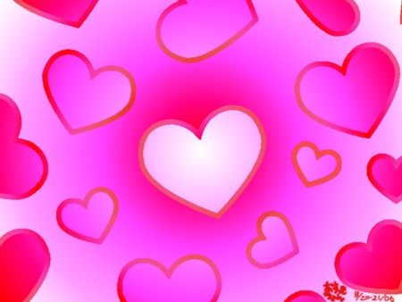 HeartsAlaModeWallpaper - hotpink, hotred, white hearts