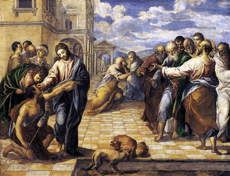 Christ healing the blind - renaissance painting, el greco, fine art