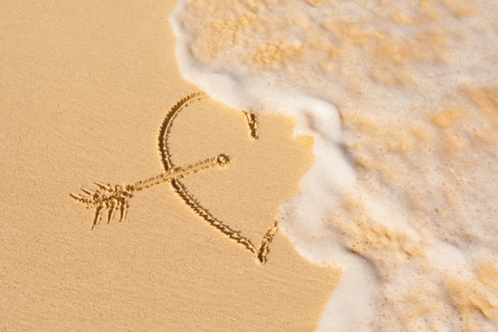 ♥ - abstract, love, heart, beach