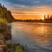 Sunset Over the River