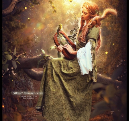 ♥ - abstract, fantasy, art, lady