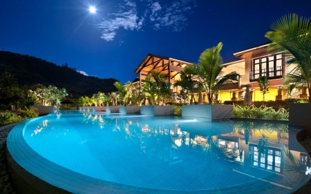 Resort - Evening, Swimming pool, Resort, Villa