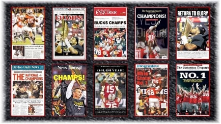 2014 NATIONAL CHAMPIONS NEWSPAPERS - ohio, football, state, buckeyes