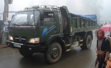 dump truck - woman, dump, vietnam, truck