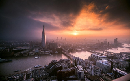 London Sunset - architecture, sunset, london, buildings