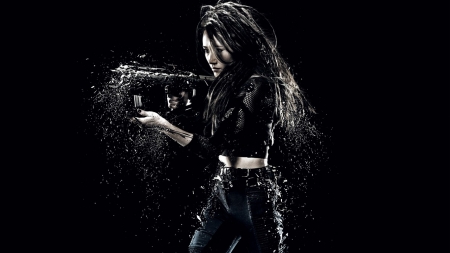 insurgent - insurgent, gun, brunette, girl