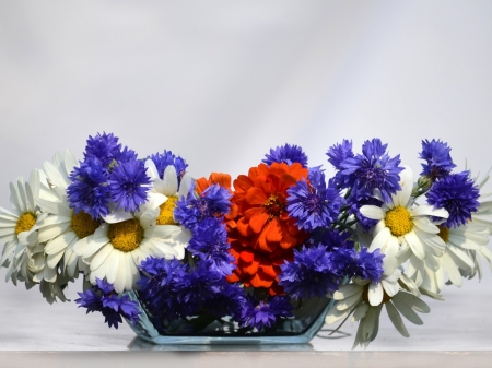 The Day of Love - flowers, vase, white, nature, purple, bouquet