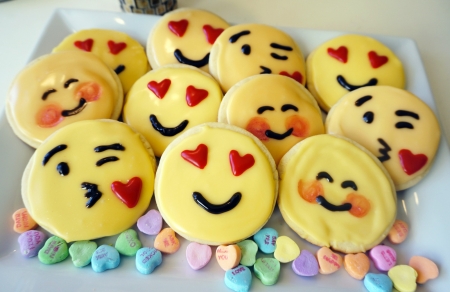 Smiley Cookies - smiley, yellow, photography, cookies